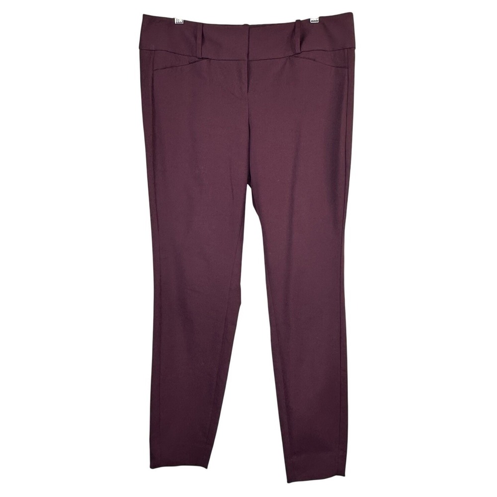 The Limited Exact Stretch Tapered Leg Work Pants Burgandy Red Women's 10 Regular
